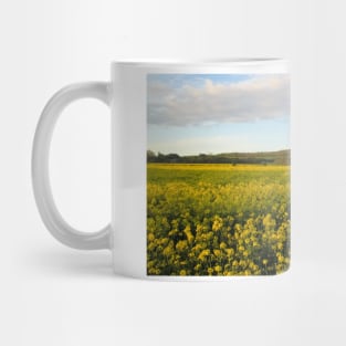 Rapeseed Fields & Hillside During Sunset Mug